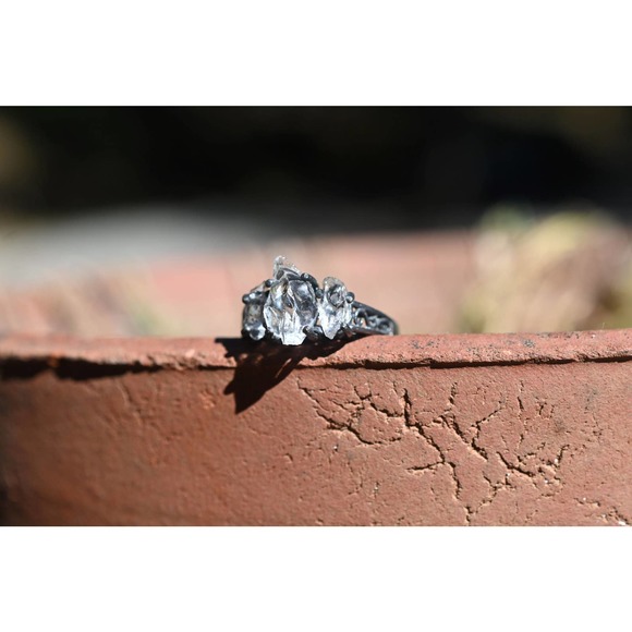 Alternative diamond engagement ring, raw stone rings, size 3 4 5 6 7 8 … - Picture 4 of 4